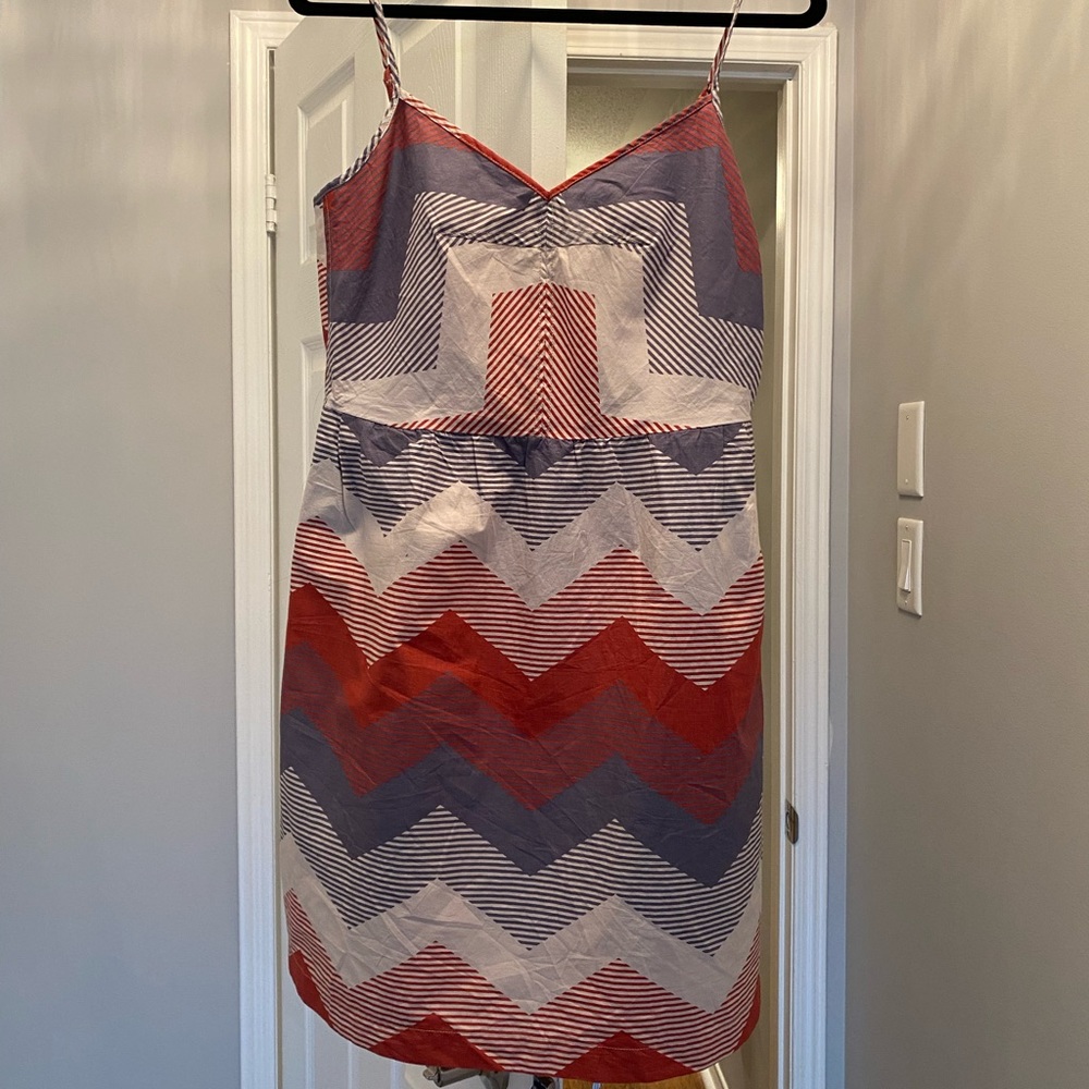 Chevron linen dress